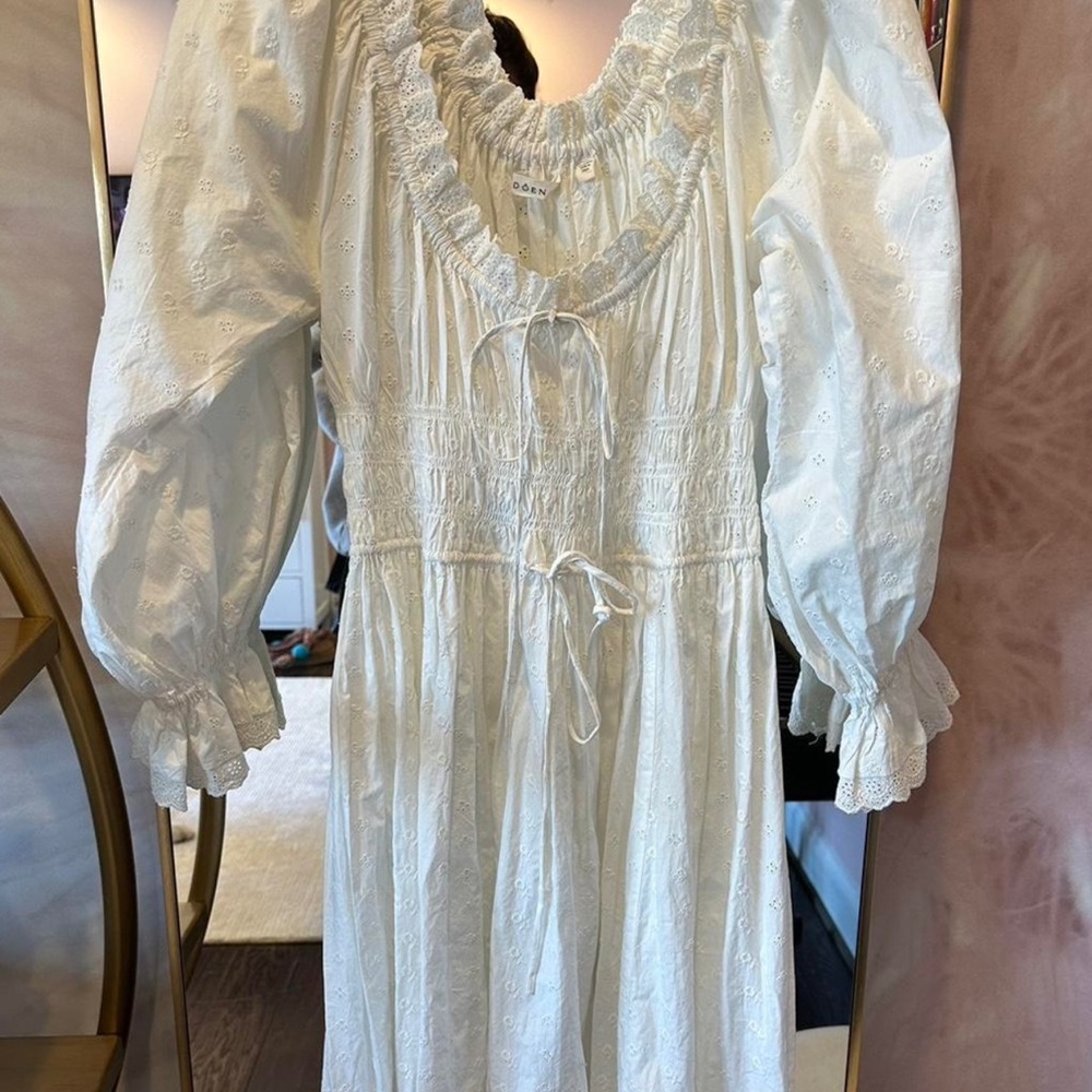 NWOT DOEN ISOLDE White poplin dress size small